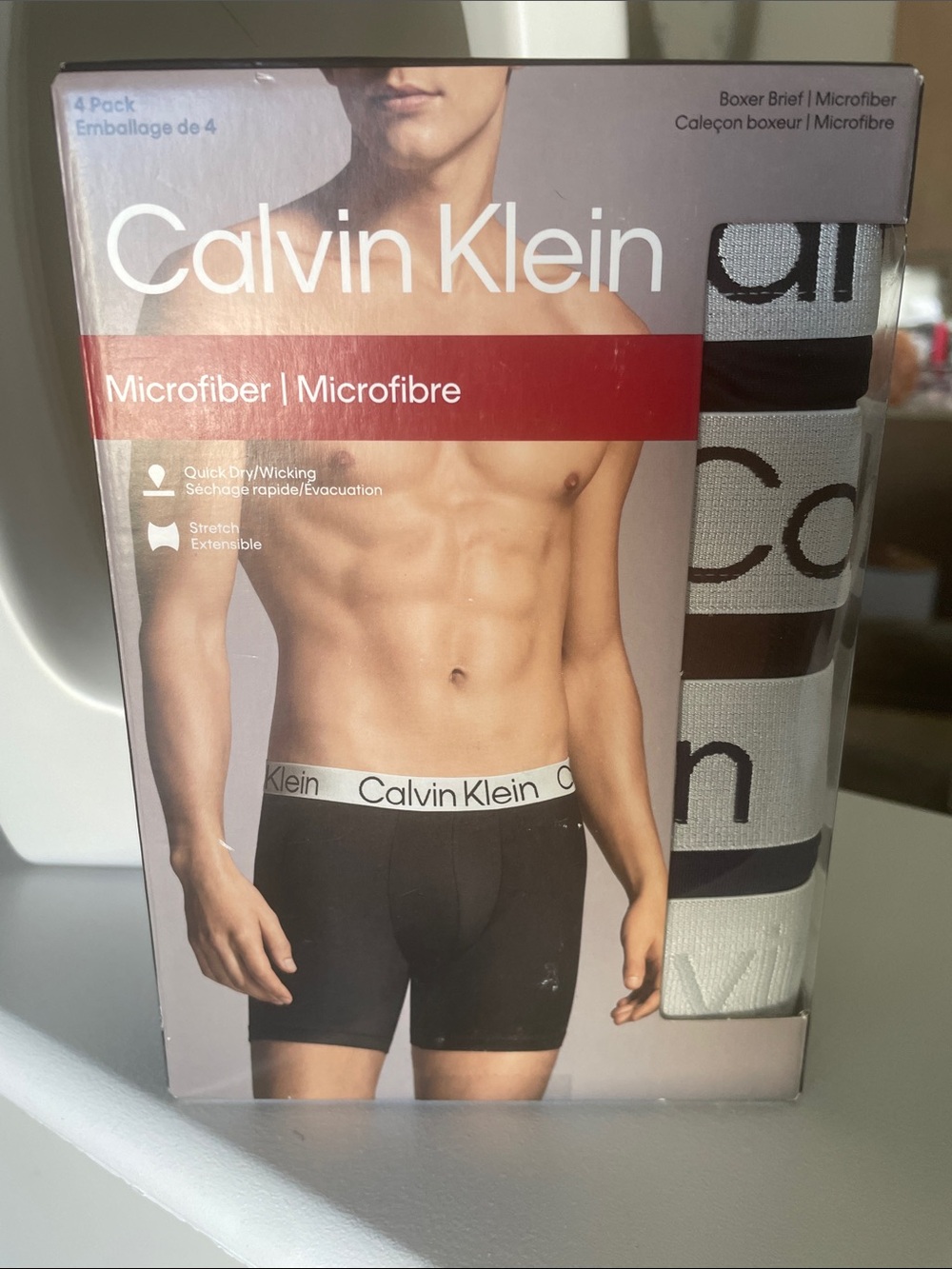 Calvin Klein Black Microfiber Boxer Briefs with Logo Waistband (4-Pack)